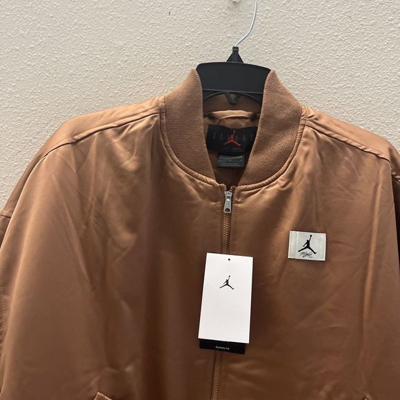 NIKE DQ9802-215 Women Sz M Air Jordan Flight Renegade Mineral Clay Bomber Jacket - Picture 5 of 11